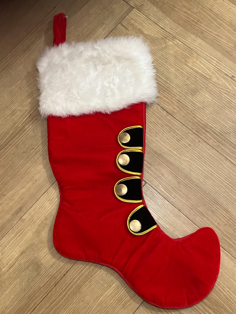 Oversized Nutcracker Elf Shoe Style Soft Velveteen Christmas Stocking 23"